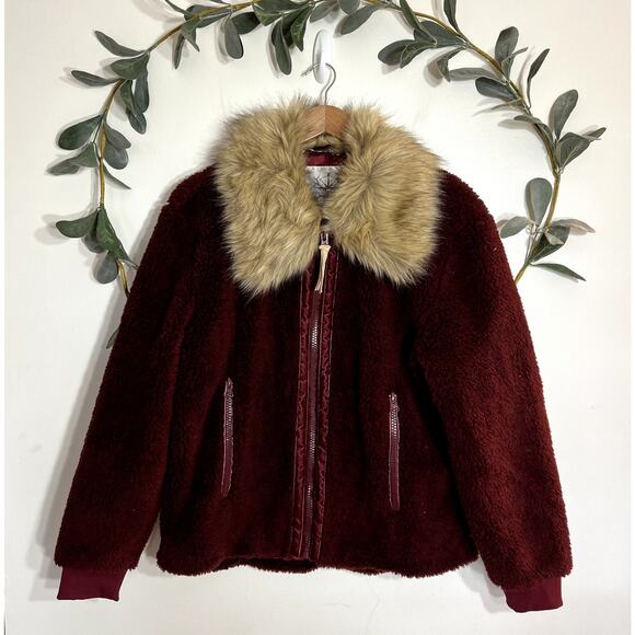 Boundless North Red Faux Fur Jacket - Picture 1 of 4